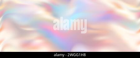 A wonderful pearlescent seamless pattern with delicate color transitions. Waves of pastel shades of pearl shell. Nacre bg. Vector illustration with gr Stock Vector