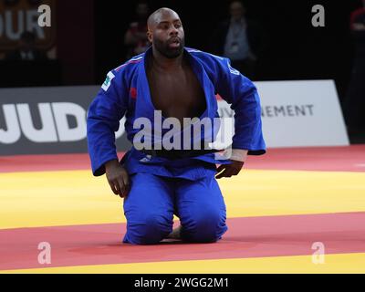 TEDDY RINER OF FRANCE and YUSUPOV ALISHER of, Uzbekistan. , . IJF Judo event on February 4 2024 at Accor Arena in Paris, France - Photo Laurent Lairys/MAXPPP Credit: MAXPPP/Alamy Live News Stock Photo