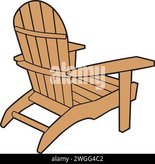 Adirondack Chair Color Vector Illustration Stock Vector