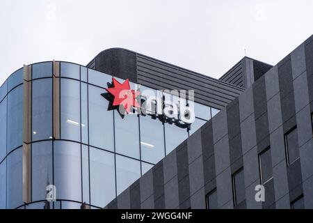 ADELAIDE, SA AUSTRALIA - 23 NOV 2023: NAB logo in the Adelaide CBD, South Australia. Stock Photo