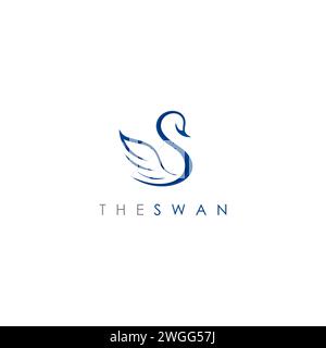 Swan Logo Simple and elegant. Letter S Swan Logo Stock Vector