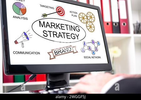 Marketing strategy concept shown on a computer screen Stock Photo