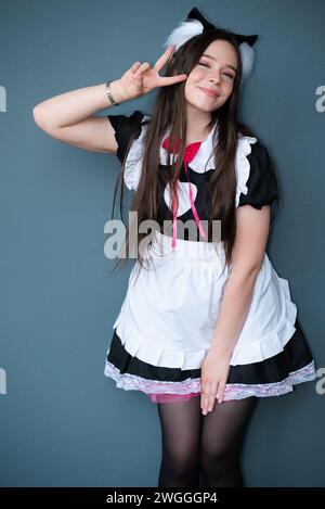 Japanese maid cosplay Stock Photo - Alamy