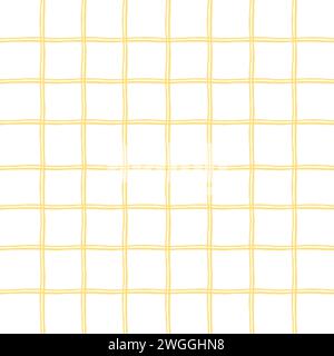 Textured Hand Drawn Plaid Vector Pattern. Grune Artistic Cottagecore Checks. Homestead Farmhouse Print. Pastel Summer Graphic Background with chalk cr Stock Vector