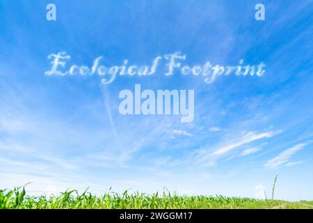 Ecological Footprint: The measure of human impact on Earth's resources and ecosystems. Stock Photo