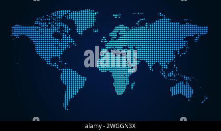 Dots map of the world on white background Stock Vector