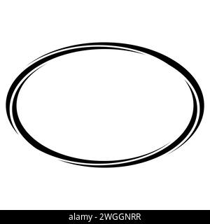 Oval ellipse banner frame, oval badge label with swish edges Stock Vector