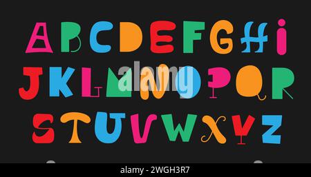 English Letters Latin Font Trend Cut Out Alphabet  Stock Vector