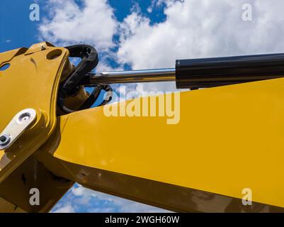 earth mover machine hydraulic joint Stock Photo