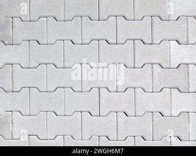 interlocking concrete block pavement background Stock Photo