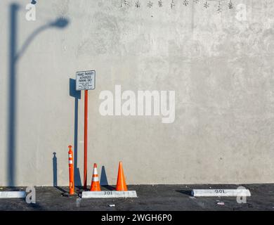 authorized parking only sign at a parking lot in the USA Stock Photo