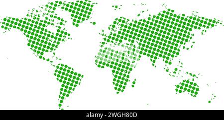 Dot pattern world map isolated. Flat vector illustration Stock Vector ...