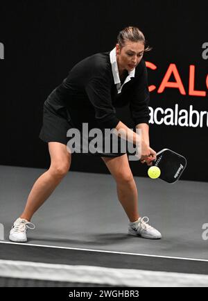 Hollywood FL, USA. 04th Feb, 2024. Maria Sharapova plays during The Pickleball Slam 2 at Hard Rock Live held at the Seminole Hard Rock Hotel & Casino on February 4, 2024 in Hollywood, Florida. Credit: Mpi04/Media Punch/Alamy Live News Stock Photo