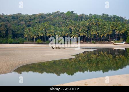 Agonda, Goa, India, Landscape of lagoon in Agonda, Editorial only. Stock Photo