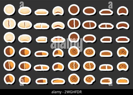Illustration on theme fresh sweet tasty cookie of consisting various ingredients, cookie of different edible food, design cookie this cool meal for re Stock Vector
