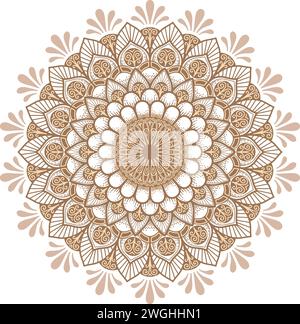Mandala pattern.Ornament of flowers in color .Retro decor. Stock Vector