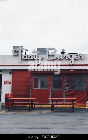 Tasty Burger fast food stand in Boston, United States, on February 13, 2020 Stock Photo