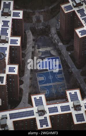 basketball courts in Manhattan seen from the air in New York City in the United States on February 20, 2020 Stock Photo