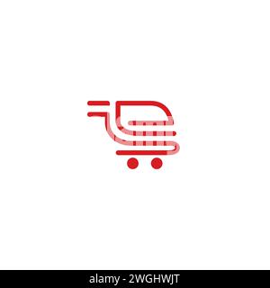 shopping cart letter E Logo. E commerce logo Stock Vector