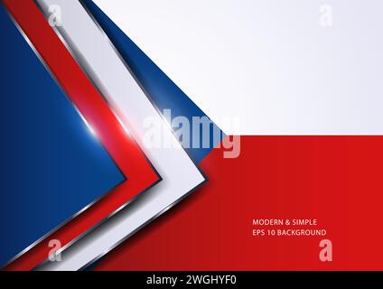 Luxurious abstract triangles background with Czech insignia. Vector illustration Stock Vector