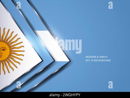 Luxurious abstract triangles background with Argentina insignia. Vector illustration Stock Vector