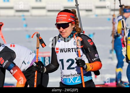 Janina Hettich-Walz (SC Schönwald/GER) beim IBU Biathlon Weltcup Verfolger Frauen Lenzerheide 2023 Stock Photo
