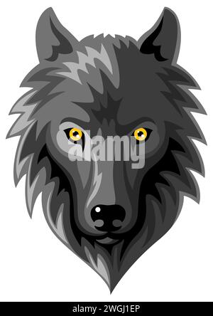 Simple flat vector illustration of wolf head icon Stock Vector