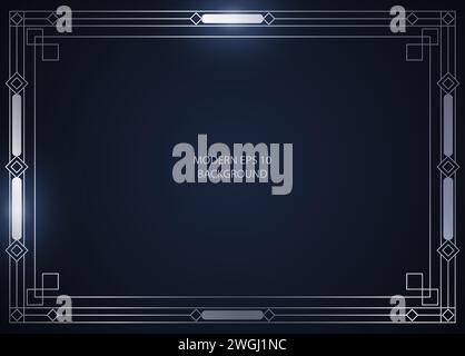 Modern minimalist silver frame on dark blue background with blank space for copy text template, EPS10 vector illustration Stock Vector