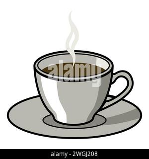 Simple flat vector illustration of a cup of coffee, icon, symbol Stock Vector