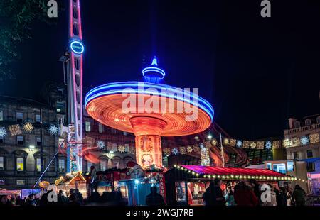 Christmas funfair in George Square, Glasgow, Scotland. Stock Photo