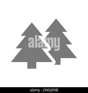 Pine tree vector icon. Pines, trees and forest symbol. Stock Vector