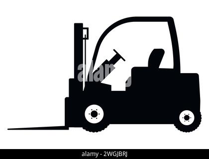 Stock forklift with fork extensions. Vector illustration. Eps 10. Stock Vector