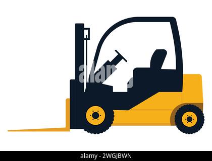 Stock forklift with fork extensions. Vector illustration. Eps 10. Stock Vector