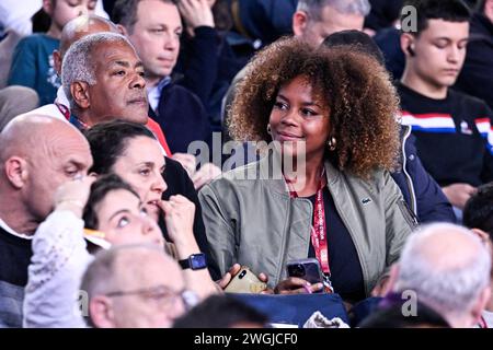 Paris, France. 04th Feb, 2024. Luthna Plocus wife of Teddy Riner and his father Moise during the Paris Grand Slam 2024 IJF World Judo Tour event at Accor Arena in Paris, France on February 4, 2024. Credit: Victor Joly/Alamy Live News Stock Photo