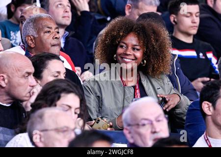 Paris, France. 04th Feb, 2024. Luthna Plocus wife of Teddy Riner and his father Moise during the Paris Grand Slam 2024 IJF World Judo Tour event at Accor Arena in Paris, France on February 4, 2024. Credit: Victor Joly/Alamy Live News Stock Photo