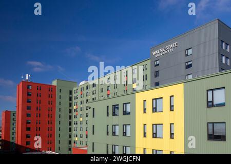 Detroit, Michigan - The Anthony Wayne Drive Apartments, a student apartment building at Wayne State University. Stock Photo