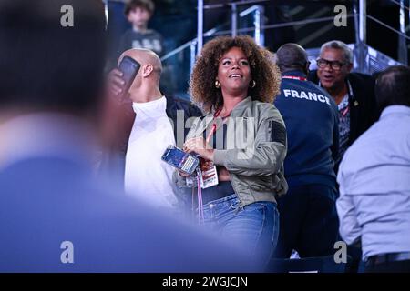 Paris, France. 04th Feb, 2024. Luthna Plocus wife of Teddy Riner during the Paris Grand Slam 2024 IJF World Judo Tour event at Accor Arena in Paris, France on February 4, 2024. Credit: Victor Joly/Alamy Live News Stock Photo