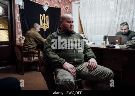 Ukraine. 27th Nov, 2023. Adrien Vautier/Le Pictorium - On the front in Ukraine during the war - 27/11/2023 - Ukraine - Evgenii -Cap- Skoryna, commander of the -Carpathian Sich- battalion. Stavky, Lyman front, November 27, 2023. Credit: LE PICTORIUM/Ģ����ý Live News Stock Photo