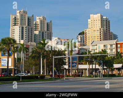 Miami, Florida, United States - December 5, 2023: Downtown Kendall across the Dadeland Mall. Stock Photo