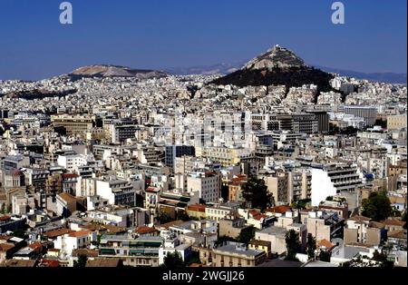 Cityscape of Athens, Greece, Europe, 1990 Stock Photo