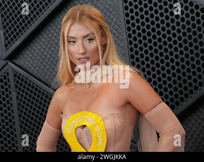 Montana Tucker arrives at the 66th annual Grammy Awards on Sunday, Feb