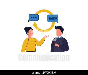 Creative flat style vector illustrations of business people communicating with each other. Effective Communication concept design. Simple style vector Stock Vector