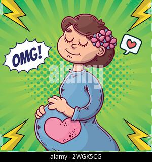 Super mom pop art style vector image Stock Vector