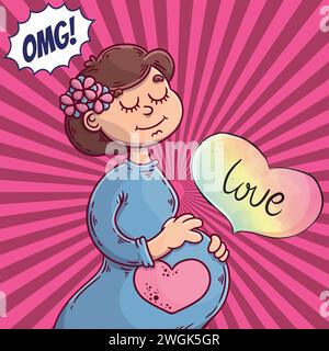 Super mom pop art style vector image Stock Vector