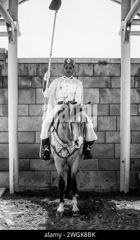 A security guard at Hassan Tower Rabat Morocco #39 s capital rests along