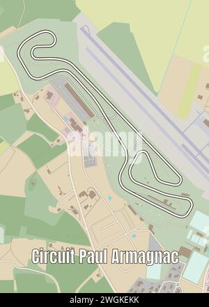 Illustration of the Circuit Paul Armagnac Stock Vector