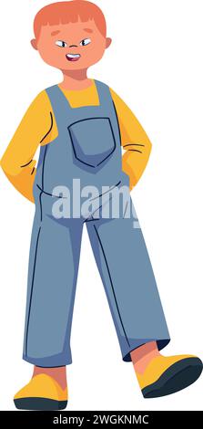 down syndrome cute boy Stock Vector