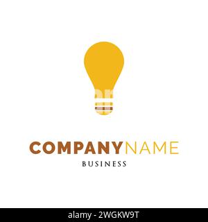 Lamp Light, Lamp or Light Bulb Icon Logo Design Template Stock Vector