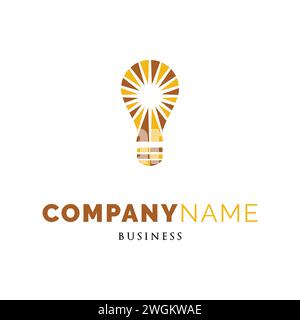Lamp Light, Lamp or Light Bulb Icon Logo Design Template Stock Vector