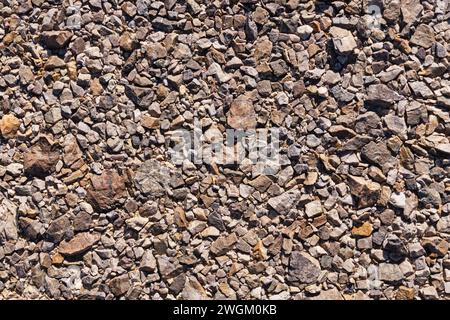desert lag pavement gravel background with quartzite rocks Stock Photo